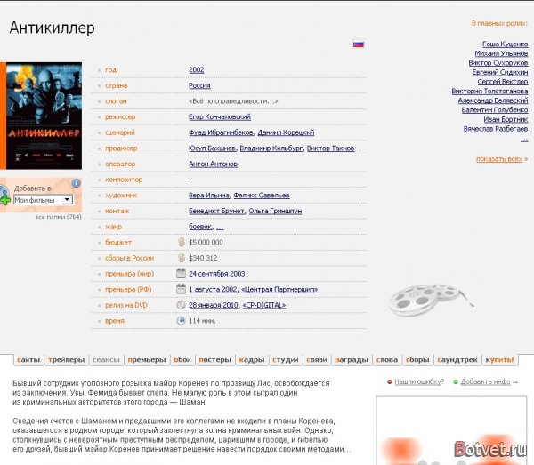 Как узнать самую полную информацию о фильме ?